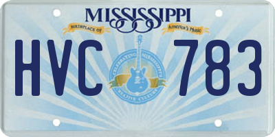 MS license plate HVC783