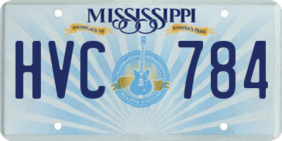MS license plate HVC784