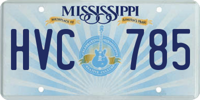 MS license plate HVC785