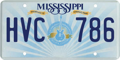 MS license plate HVC786