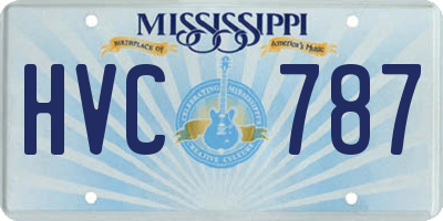 MS license plate HVC787