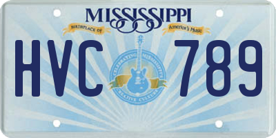 MS license plate HVC789
