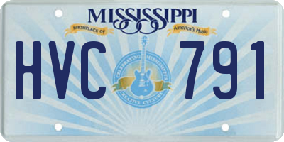 MS license plate HVC791