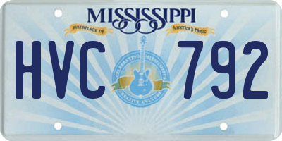 MS license plate HVC792
