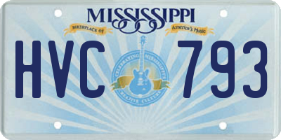 MS license plate HVC793