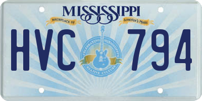 MS license plate HVC794