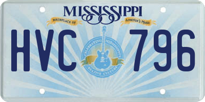 MS license plate HVC796