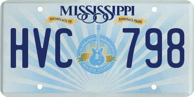 MS license plate HVC798