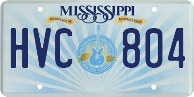 MS license plate HVC804