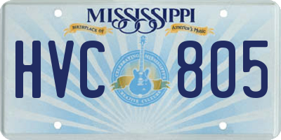 MS license plate HVC805