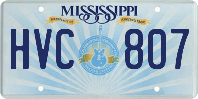 MS license plate HVC807
