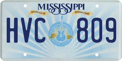 MS license plate HVC809