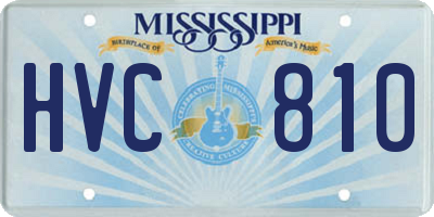 MS license plate HVC810