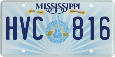 MS license plate HVC816