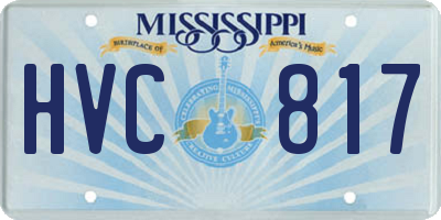 MS license plate HVC817