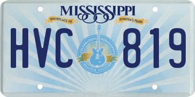 MS license plate HVC819