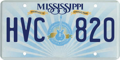 MS license plate HVC820