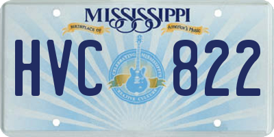 MS license plate HVC822