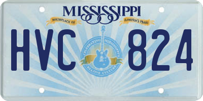 MS license plate HVC824