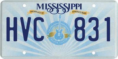 MS license plate HVC831