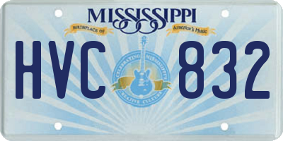 MS license plate HVC832