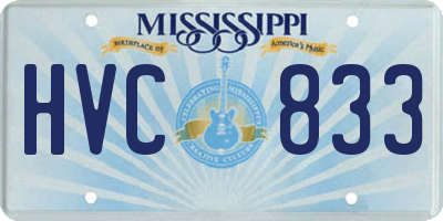 MS license plate HVC833