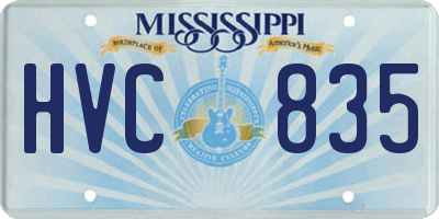 MS license plate HVC835