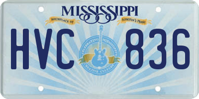 MS license plate HVC836