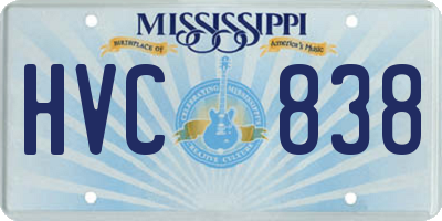 MS license plate HVC838