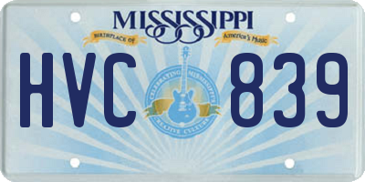 MS license plate HVC839