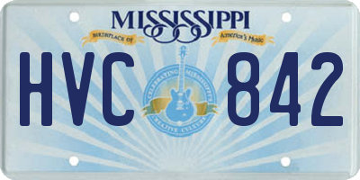 MS license plate HVC842