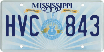 MS license plate HVC843
