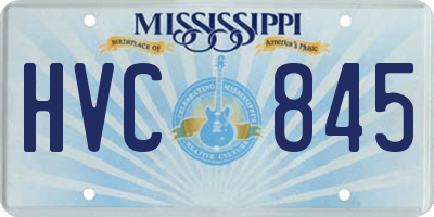 MS license plate HVC845
