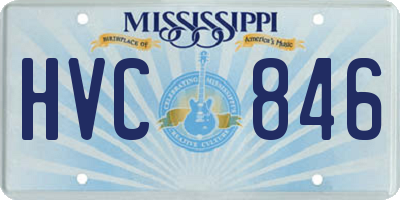 MS license plate HVC846