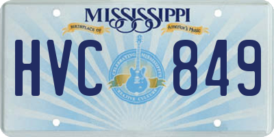 MS license plate HVC849