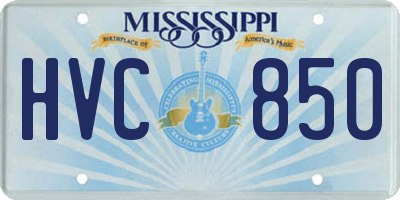 MS license plate HVC850