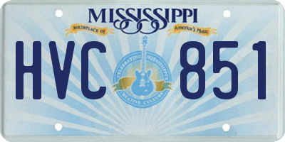 MS license plate HVC851