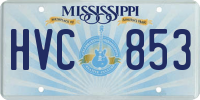 MS license plate HVC853