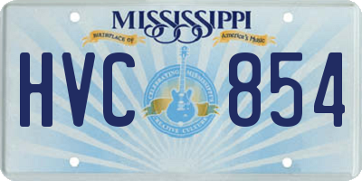 MS license plate HVC854