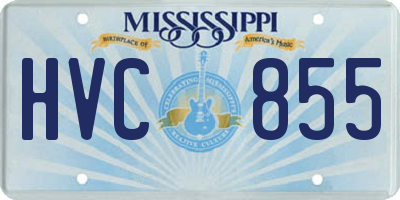 MS license plate HVC855