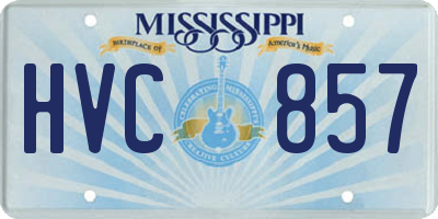 MS license plate HVC857