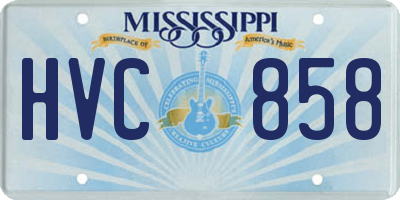 MS license plate HVC858