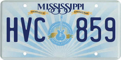 MS license plate HVC859