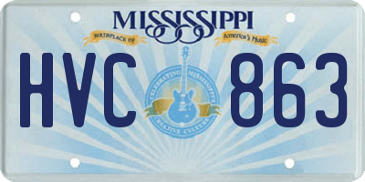 MS license plate HVC863