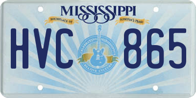 MS license plate HVC865
