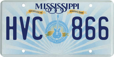 MS license plate HVC866