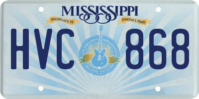 MS license plate HVC868
