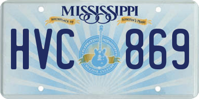 MS license plate HVC869