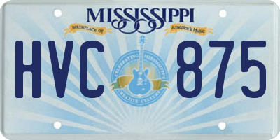 MS license plate HVC875