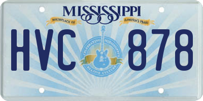 MS license plate HVC878